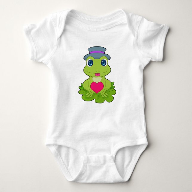 Frog Heart Baby Bodysuit (Front)
