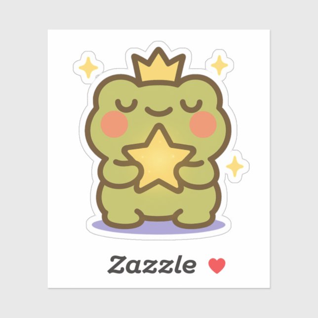 Frog Holding a Star Sticker (Sheet)