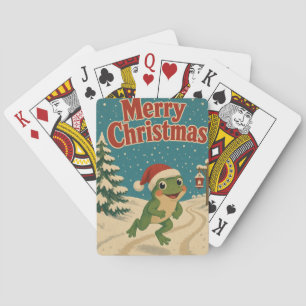 Frog Holiday Path Animal Christmas Playing Cards