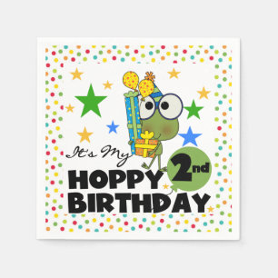 Frog Hoppy 2nd Birthday Paper Napkins