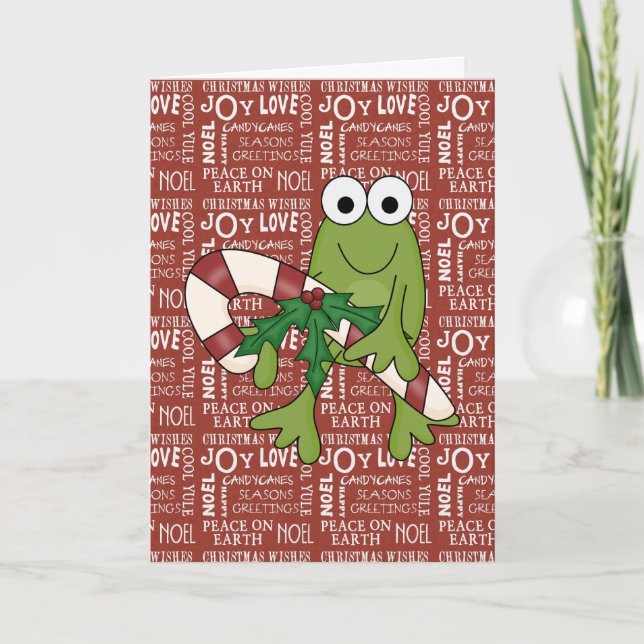 Frog Hoppy Holidays Customisable Card (Front)