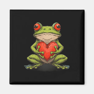 Frog Hugging Valentine Heart Valentines Day Toad L Magnet