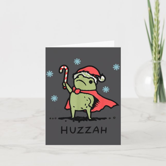 Frog Huzzah Frog Knight Funny Sword Meme Quote Chr Card (Front)