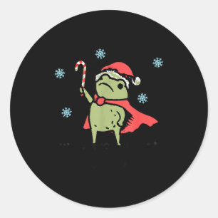 Frog Huzzah Frog Knight Funny Sword Meme Quote Chr Classic Round Sticker