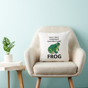 Frog  I Just Take A Leap Frog Cushion