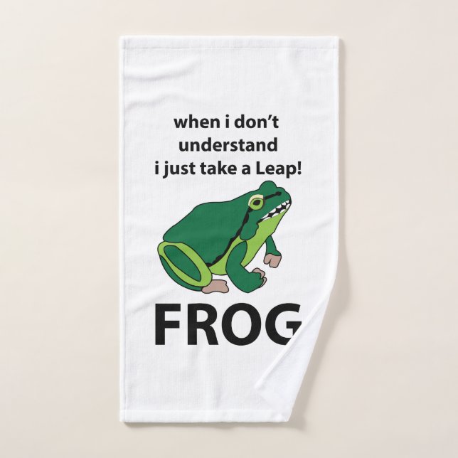 Frog  I Just Take A Leap Frog Hand Towel (Hand Towel)