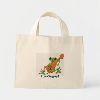 frog, I Love Shopping ! Mini Tote Bag