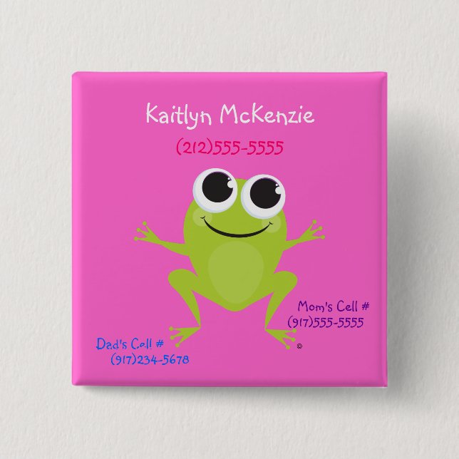 Frog Identification Button (Front)