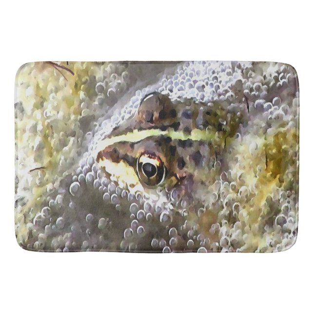 Frog Immersed In Water Bubbles and Frogspawn Bath Mat (Front)