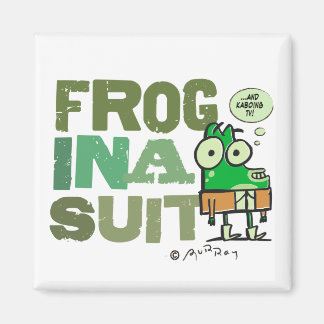 Frog in a Suit Square Magnet