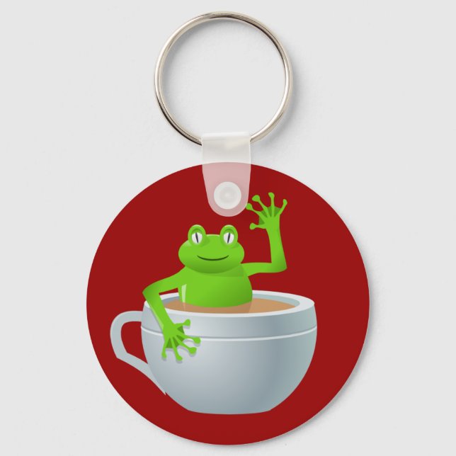 Frog in a Tea Cup Keychain (Front)