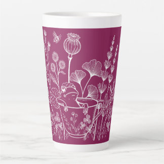 Frog in a Teacup – Botanical Illustration Latte Mug