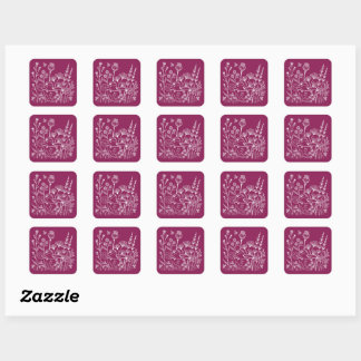 Frog in a Teacup – Botanical Illustration Square Sticker