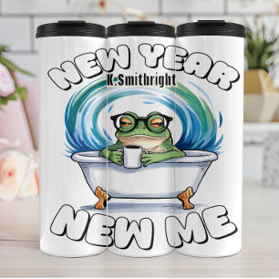 Frog in Bathtub New Me Thermal Tumbler