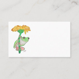 FROG IN FLOWER UNDER THE RAIN BUSINESS CARD