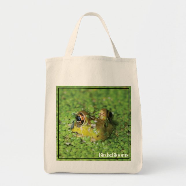 Frog in Green Algae Tote Bag (Front)