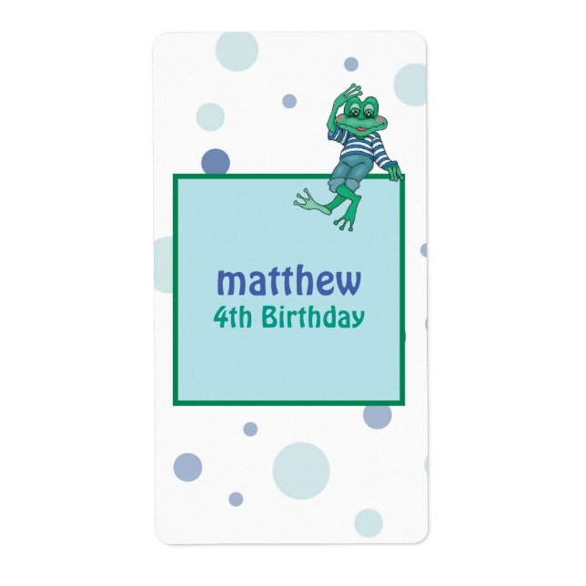 Frog in Jeans, Birthday, Polka Dots (Front)