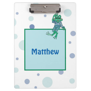 Frog in Jeans, Birthday, Polka Dots Clipboard