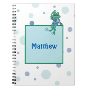 Frog in Jeans, Birthday, Polka Dots Notebook