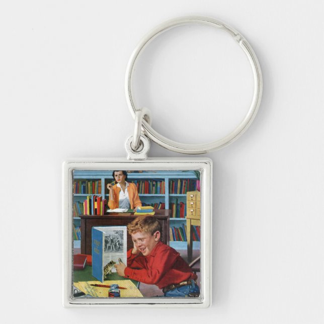 Frog in the Library Key Ring (Front)