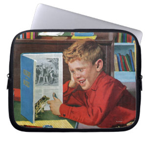 Frog in the Library Laptop Sleeve