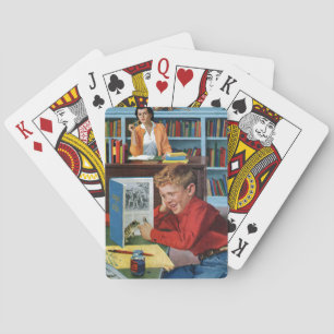 Frog in the Library Playing Cards