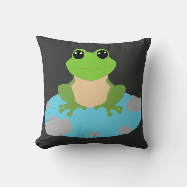 frog in the pond cushion (Front)