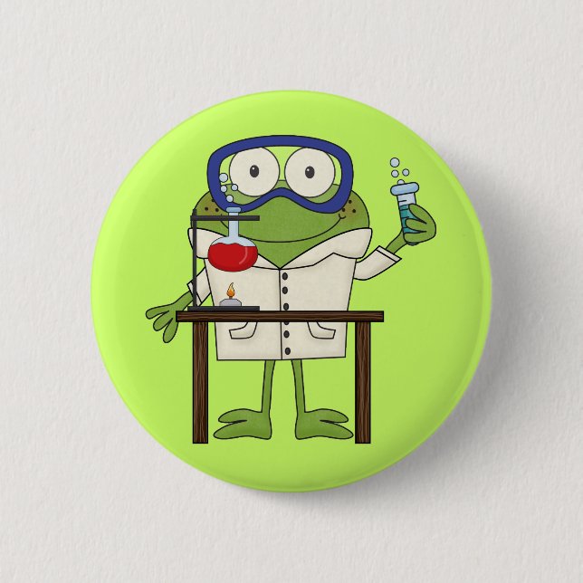 Frog in the Science Lab 6 Cm Round Badge (Front)