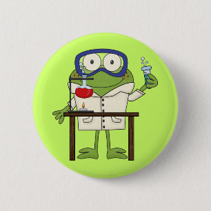Frog in the Science Lab 6 Cm Round Badge