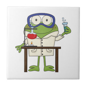 Frog in the Science Lab Ceramic Tile