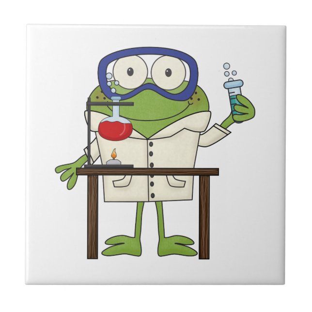 Frog in the Science Lab Ceramic Tile (Front)