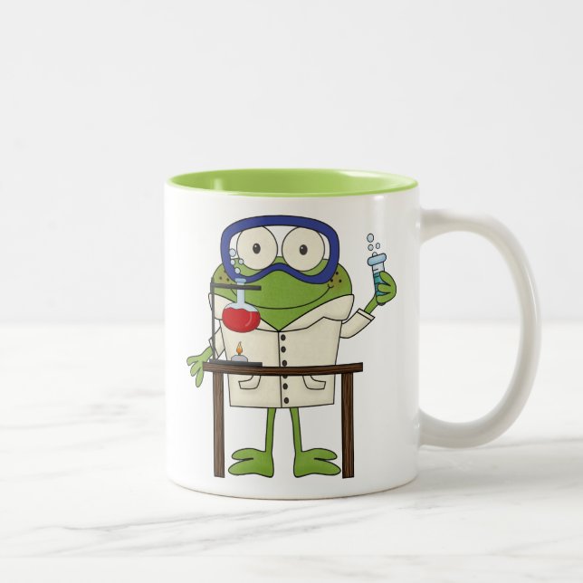 Frog in the Science Lab Two-Tone Coffee Mug (Right)
