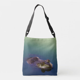Frog in Water Green Frog Eyes Crossbody Bag