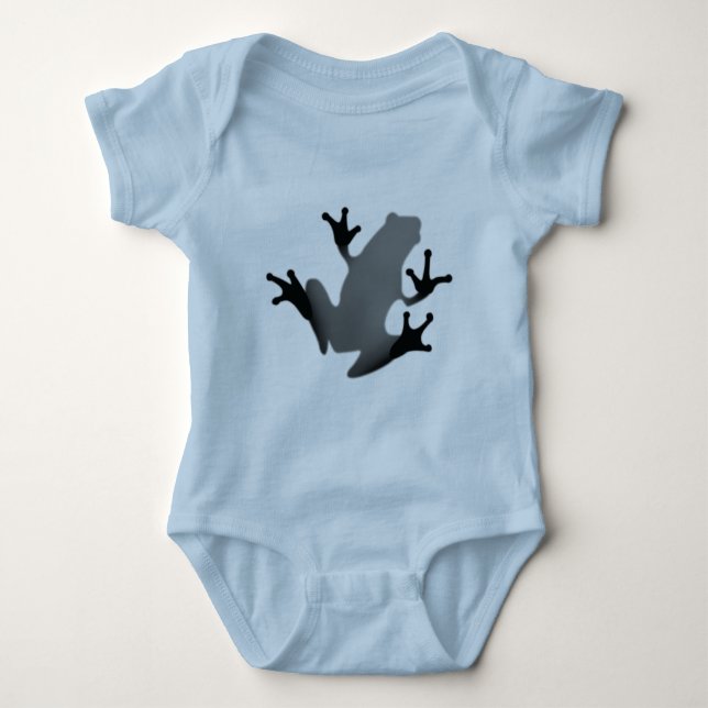 Frog Inside Blue Baby Bodysuit (Front)