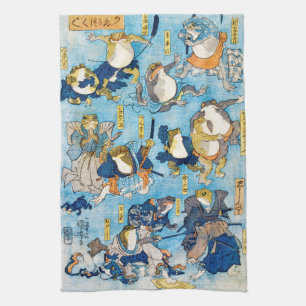 Frog Kabuki Actor, Kuniyoshi, Ukiyo-e Tea Towel