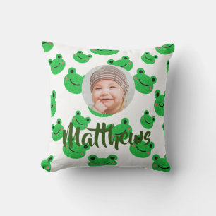 Frog kids Name Photo Cushion