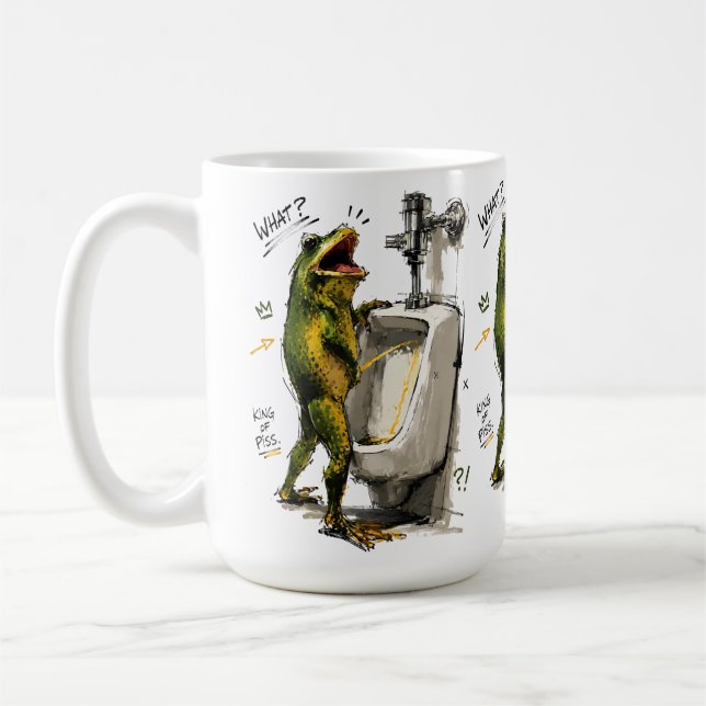 Frog King Bathroom Humour Coffee Mug (Left)