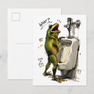 Frog King Bathroom Humour Postcard
