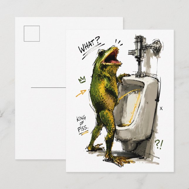 Frog King Bathroom Humour Postcard (Front/Back)