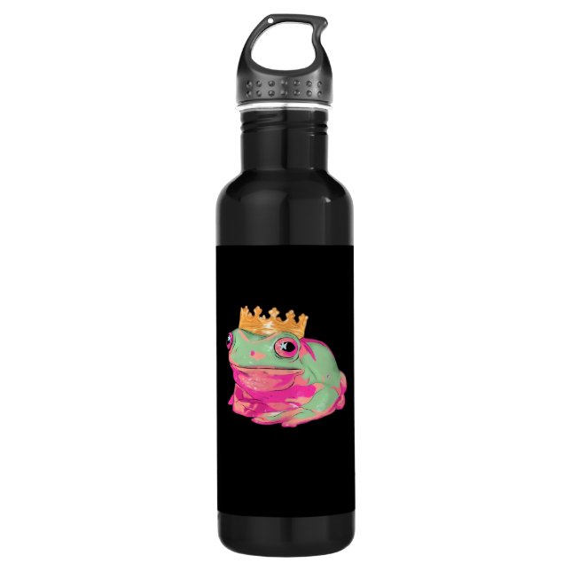 Frog King - Funky Meme Classic 710 Ml Water Bottle (Front)