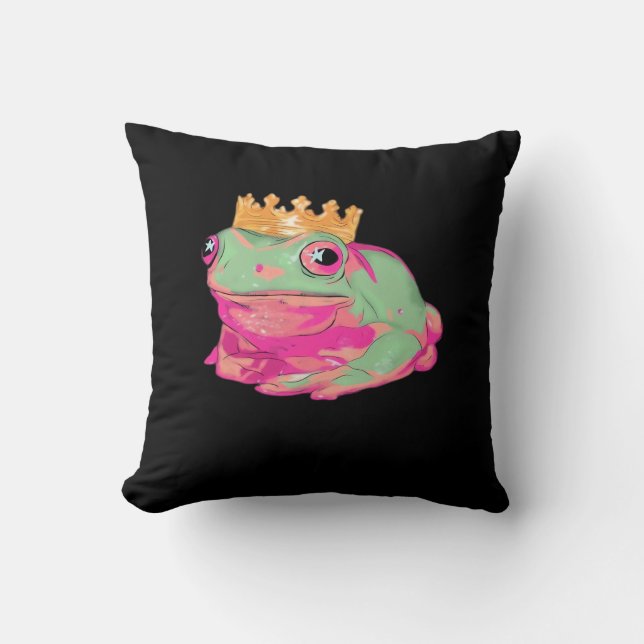 Frog King - Funky Meme Classic Cushion (Front)