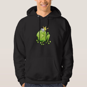 Frog King I Frog With Crown For Princes And Prince Hoodie