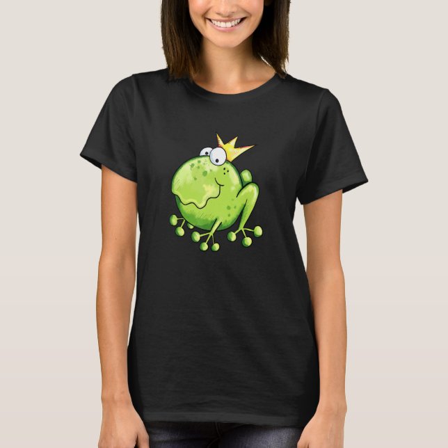 Frog King I Frog With Crown For Princes And Prince T-Shirt (Front)