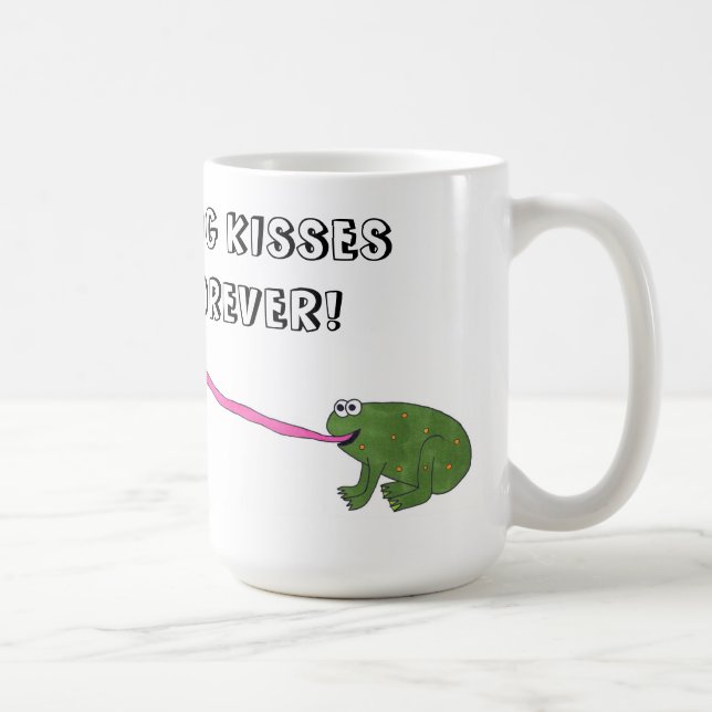 Frog Kisses Forever! (Hand Colour Mug) (Option #1) Coffee Mug (Right)