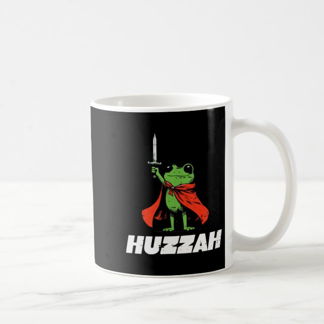 Frog Knight Sword Huzzah Mediaeval Funny Meme Men Coffee Mug (Right)