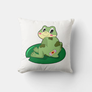 Frog Leaf Heart Plaster Cushion