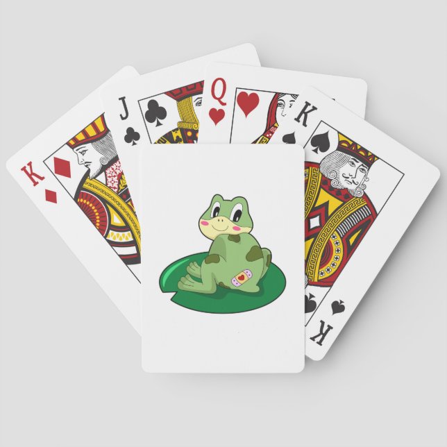 Frog Leaf Heart Plaster Playing Cards (Back)