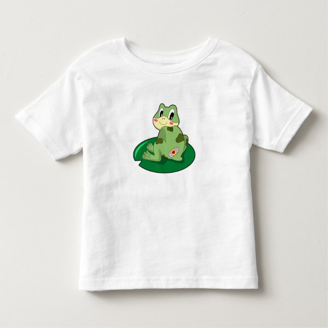 Frog Leaf Heart Plaster Toddler T-Shirt (Front)
