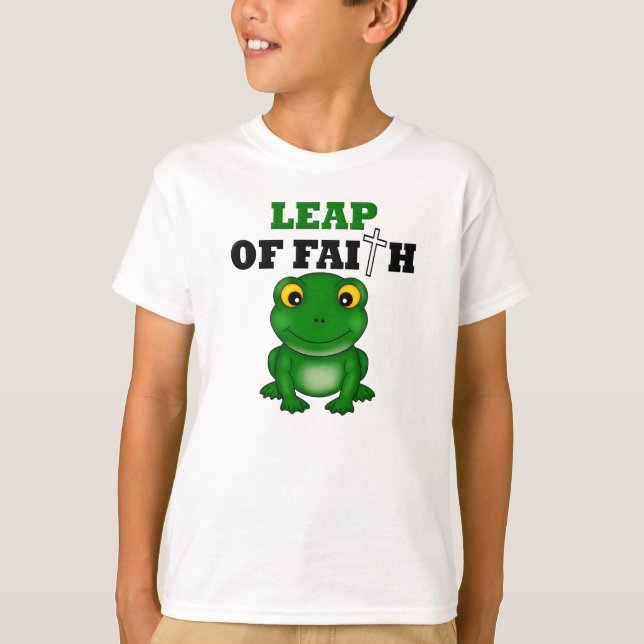 Frog Leap Of Faith T-Shirt (Front)