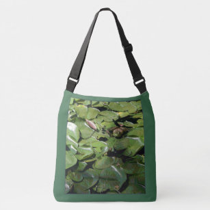 Alligator in Swamp with Lily Pads Grocery Travel Reusable Tote Bag